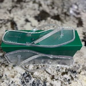 Lauren Lorraine Tampa Silver Rhinestone‎ Sandals